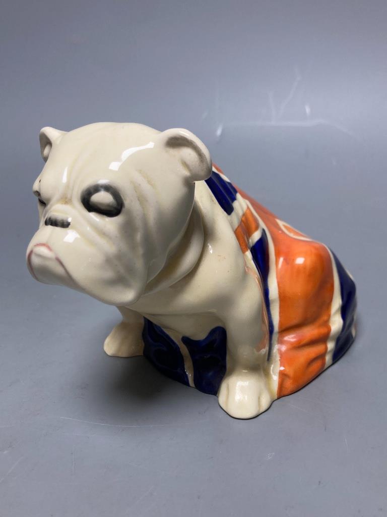 After Charles Noakes, a Royal Doulton Union Jack British Bulldog, RD645658, height 10cm